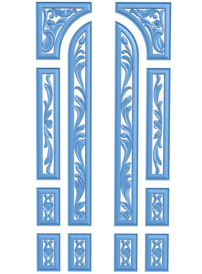 Door frame pattern T0010703 download free stl files 3d model for CNC wood carving