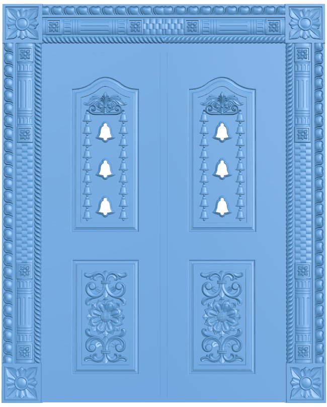 Door pattern T0010985 download free stl files 3d model for CNC wood carving