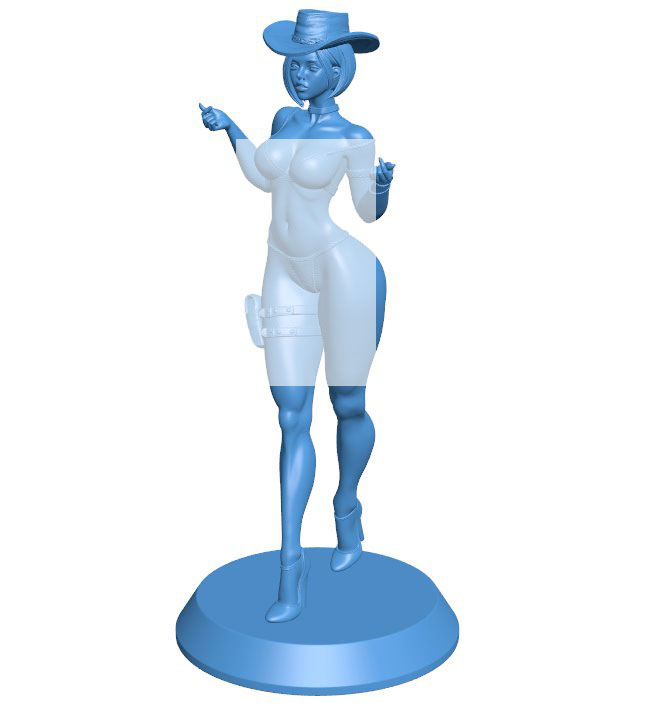 Female cowboy assassin B0011694 3d model file for 3d printer