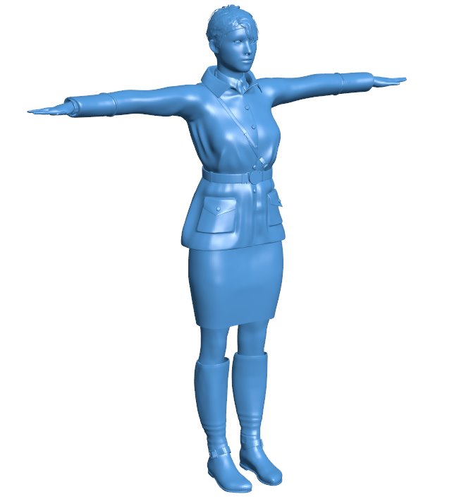 Female soldier B0011707 3d model file for 3d printer