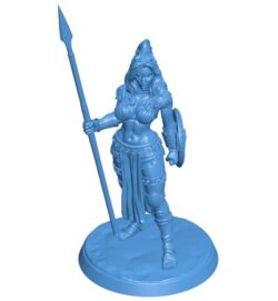 Female warrior with long spear B0011580 3d model file for 3d printer