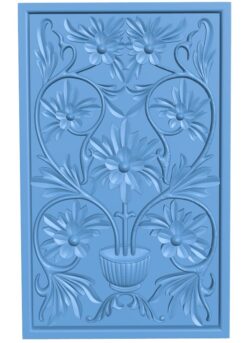 Flower painting T0010760 download free stl files 3d model for CNC wood carving