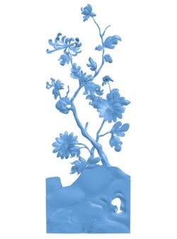 Flower painting T0010912 download free stl files 3d model for CNC wood carving