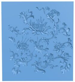 Flower painting T0011029 download free stl files 3d model for CNC wood carving