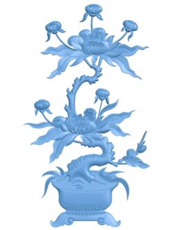 Flower painting T0011147 download free stl files 3d model for CNC wood carving