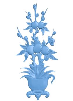 Flower painting T0011149 download free stl files 3d model for CNC wood carving