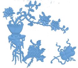 Flower vase painting T0010718 download free stl files 3d model for CNC wood carving