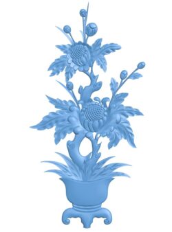 Flower vase painting T0011030 download free stl files 3d model for CNC wood carving