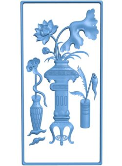 Flower vase painting T0011031 download free stl files 3d model for CNC wood carving