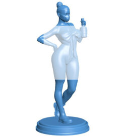 Girl and bottle of wine B0011620 3d model file for 3d printer