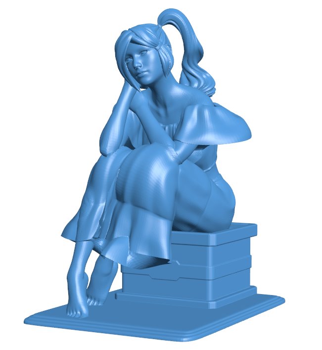 Girl at the resort B0011702 3d model file for 3d printer