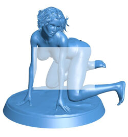 Girl crawling on the cat beach B0011592 3d model file for 3d printer