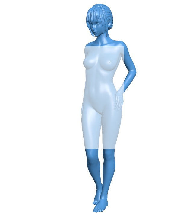 Girl with her hair in a bun B001183 3d model file for 3d printer