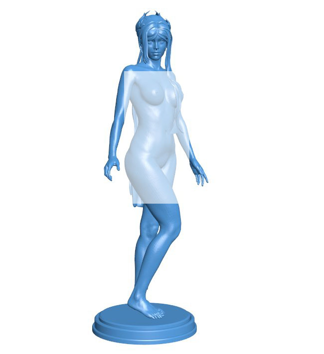 Girl with long hair B0011577 3d model file for 3d printer