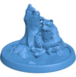 Grizzly bear and honey pot B0011732 3d model file for 3d printer