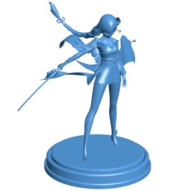 Japanese female swordsman B0011813 3d model file for 3d printer