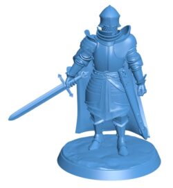 Knight wearing iron armor B0011736 3d model file for 3d printer