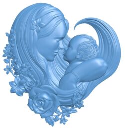 Mother holding a child T0011198 download free stl files 3d model for CNC wood carving