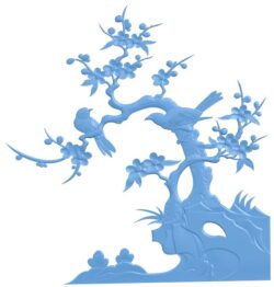 Painting of flowers and birds T0010720 download free stl files 3d model for CNC wood carving