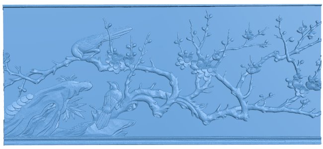 Painting of flowers and birds T0011034 download free stl files 3d model for CNC wood carving