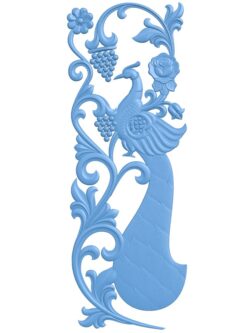 Pattern decor peacock design T0010820 download free stl files 3d model for CNC wood carving