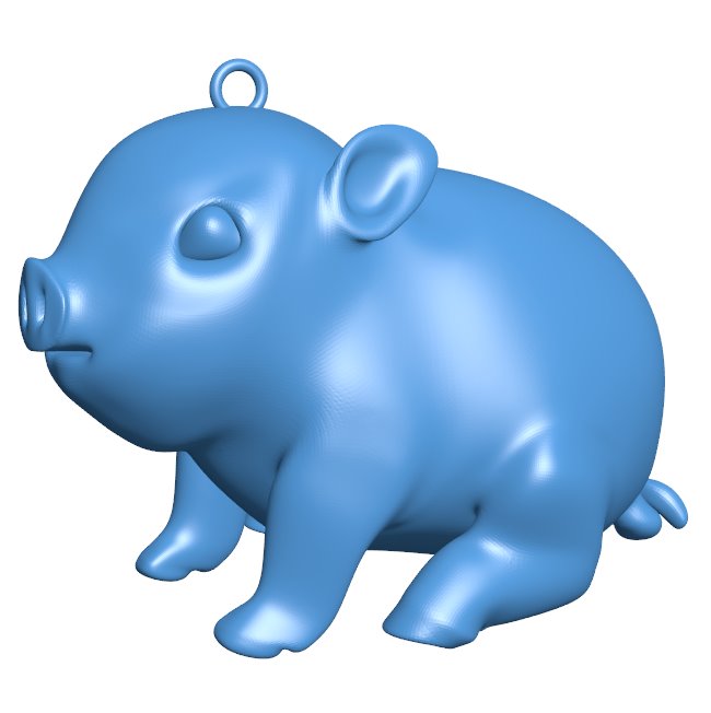 Piglet keychain B0011806 3d model file for 3d printer