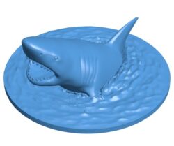 Shark emerges from the water B0011784 3d model file for 3d printer