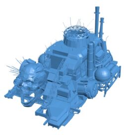 Skull-shaped steam engine B0011776 3d model file for 3d printer