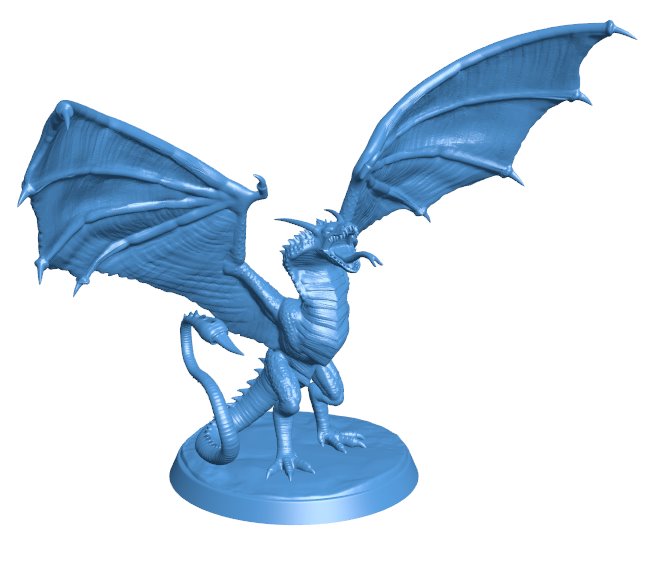 The dragon's head is flat like a cobra B0011754 3d model file for 3d printer