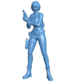 Female police officer of time B0011856 3d model file for 3d printer
