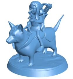 Fey on a Corgi B0011880 3d model file for 3d printer