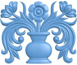 Flower vase painting T0011421 download free stl files 3d model for CNC wood carving