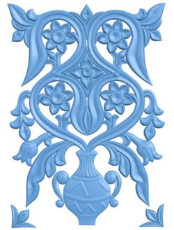 Flower vase painting T0011423 download free stl files 3d model for CNC wood carving