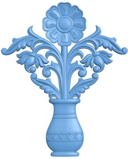 Flower vase painting T0011425 download free stl files 3d model for CNC wood carving