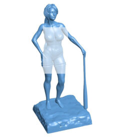 Girl holding a baseball bat B0011924 3d model file for 3d printer