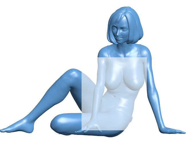 Girl sitting on the sand B0011852 3d model file for 3d printer