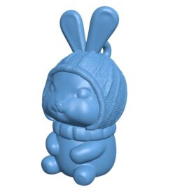 Keychain rabbit in hat B0011954 3d model file for 3d printer