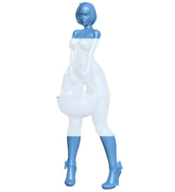 Girl and egg basket B0012036 3d model file for 3d printer