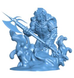Turtle warrior rising from the water B0012039 3d model file for 3d printer