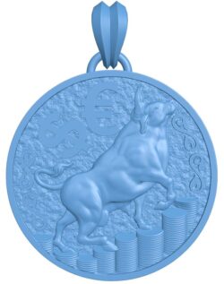 Bull pendant T0012001 download free stl files 3d model for CNC wood carving