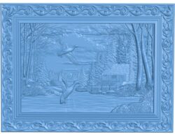 House in the forest T0011989 download free stl files 3d model for CNC wood carving