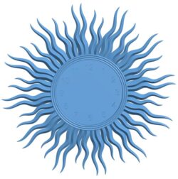 Sun wall clock pattern T0012178 download free stl files 3d model for CNC wood carving