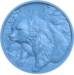 Bear painting T0012567 download free stl files 3d model for CNC wood carving