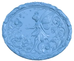Fairy painting T0013126 download free stl files 3d model for CNC wood carving