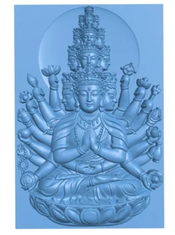 Guanyin bodhisattva with housands of hands T0013207 download free stl files 3d model for CNC wood carving