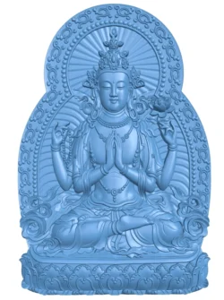 Guanyin bodhisattva with housands of hands T0013208 download free stl files 3d model for CNC wood carving