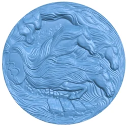 Horse painting T0013014 download free stl files 3d model for CNC wood carving