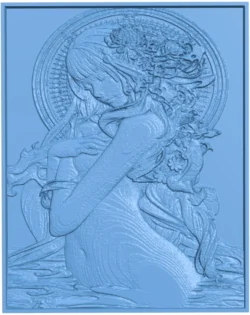 Picture of women T0013044 download free stl files 3d model for CNC wood carving