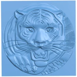 Tiger painting T0012744 download free stl files 3d model for CNC wood carving